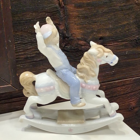 Paul Sebastian Porcelain Figurine Vintage 1991 Boy on Rocking Horse - Picture 11 of 11